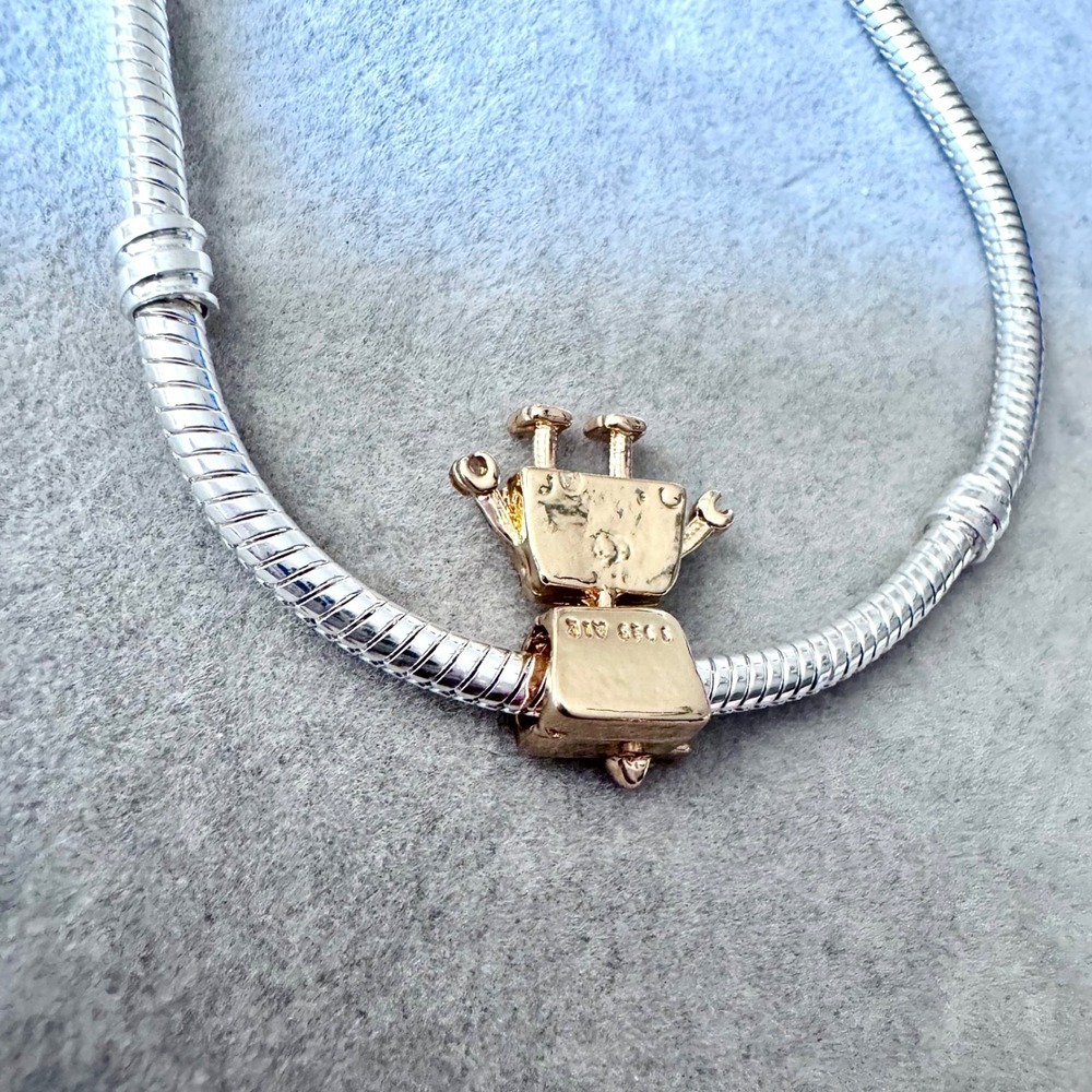 Bella Bot Charm Rose Gold Girl Robot Heart Bow fits PANDORA - Picture 4 of 9